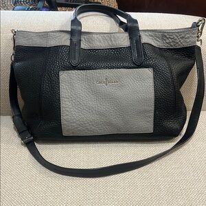 Cole Haan Black and Gray Leather Tote